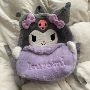 Sanrio Kuromi Plush Backpack - Gray and Purple